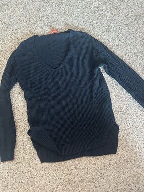 Joe Fresh Men's Black V-Neck Waffle Knit Sweater